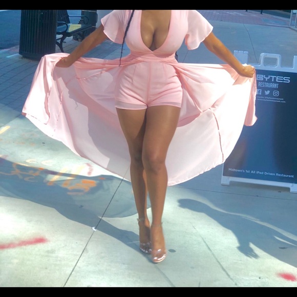 Dresses & Skirts - Pink high/low romper